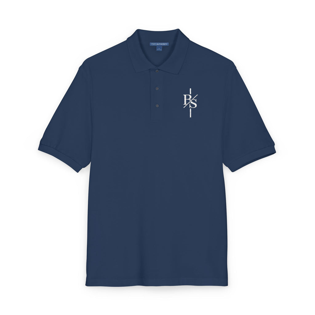 Embroidered Monogram Cross Polo Shirt – Subtle Gothic Logo