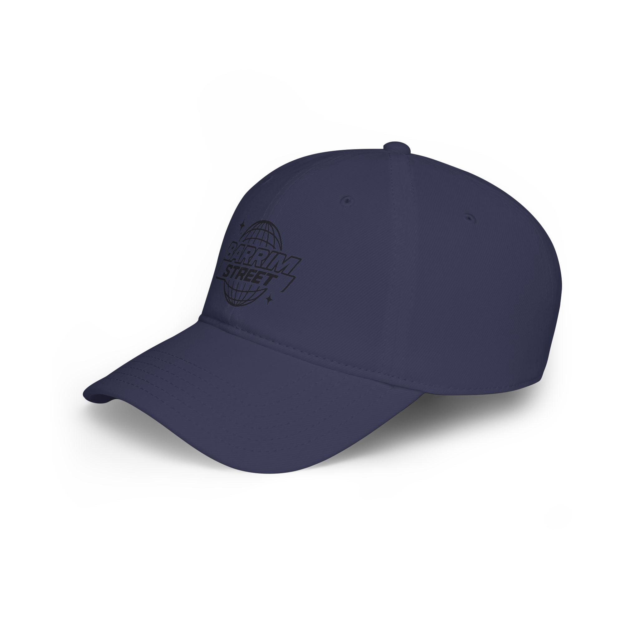 Barrim Street Globe Embroidered Cap — Low Profile Baseball Hat