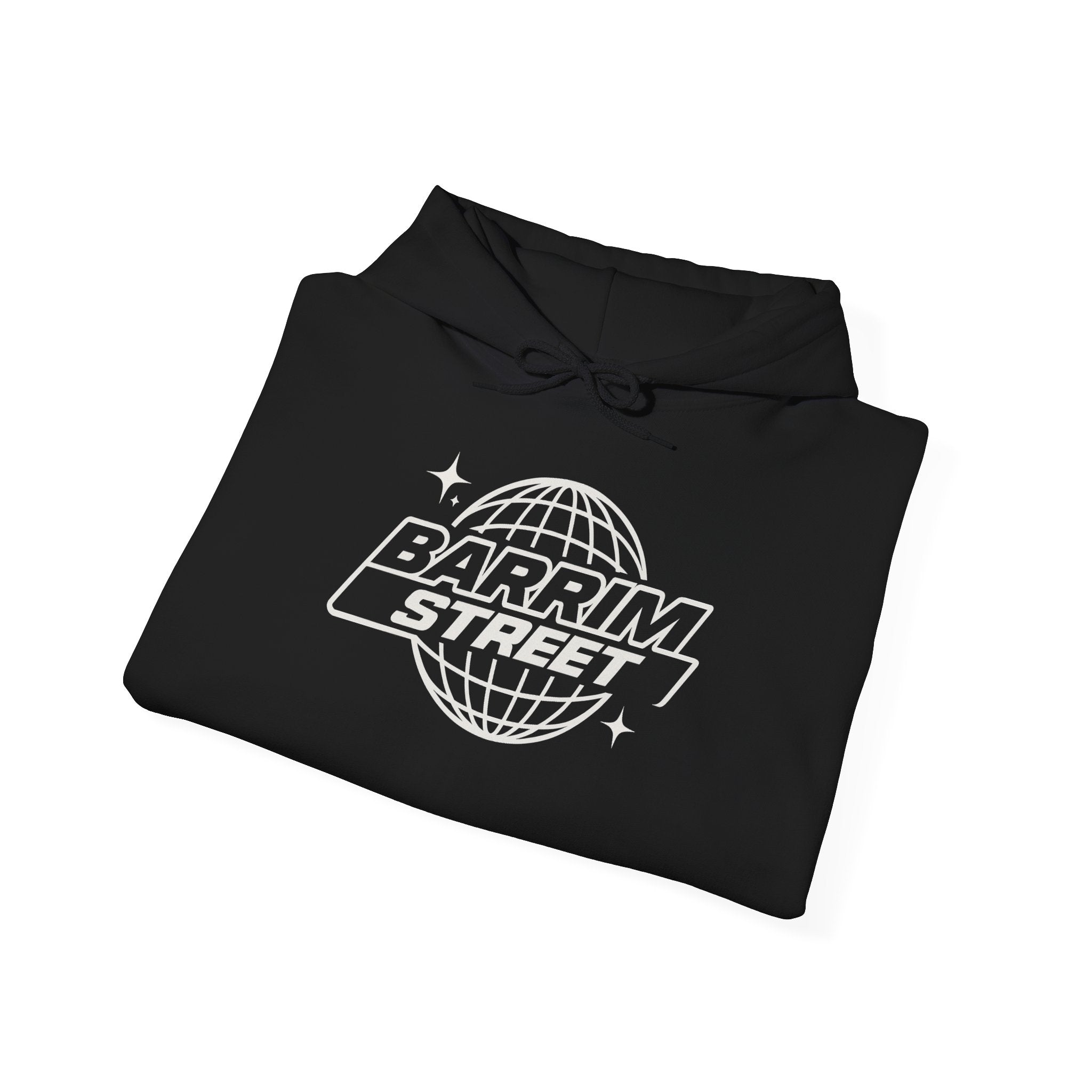 Barrim Street Globe Hoodie — Retro Space Logo Pullover