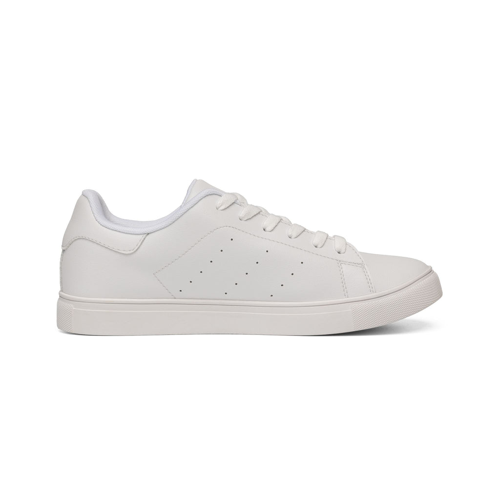 Leather Low-Top Sneakers — Minimal White Men’s Casual Shoes