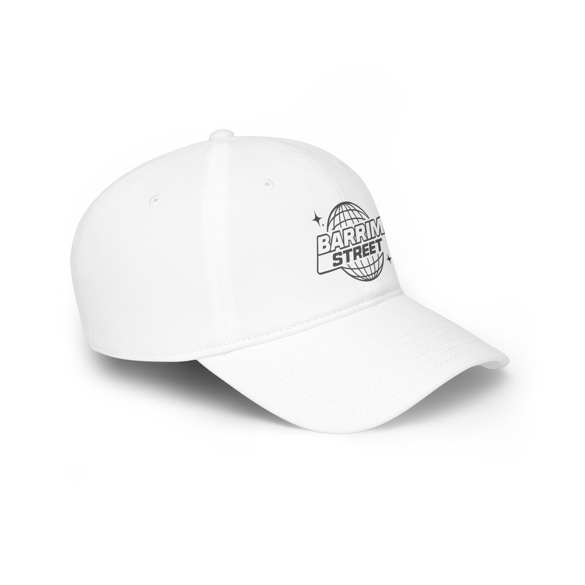 Barrim Street Globe Embroidered Cap — Low Profile Baseball Hat