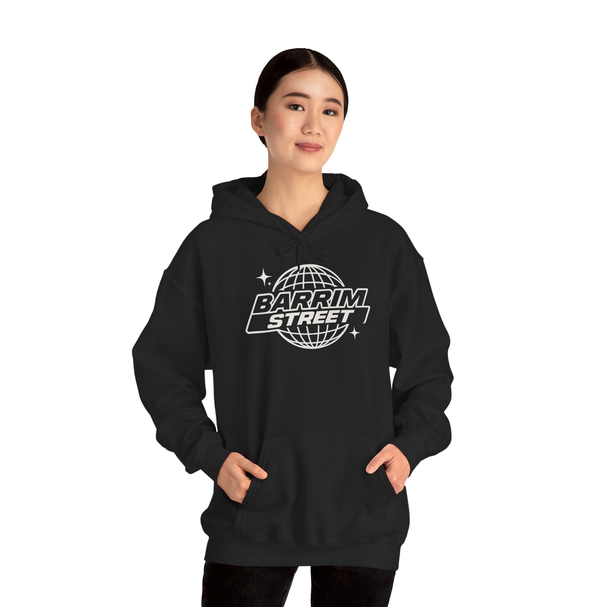 Barrim Street Globe Hoodie — Retro Space Logo Pullover