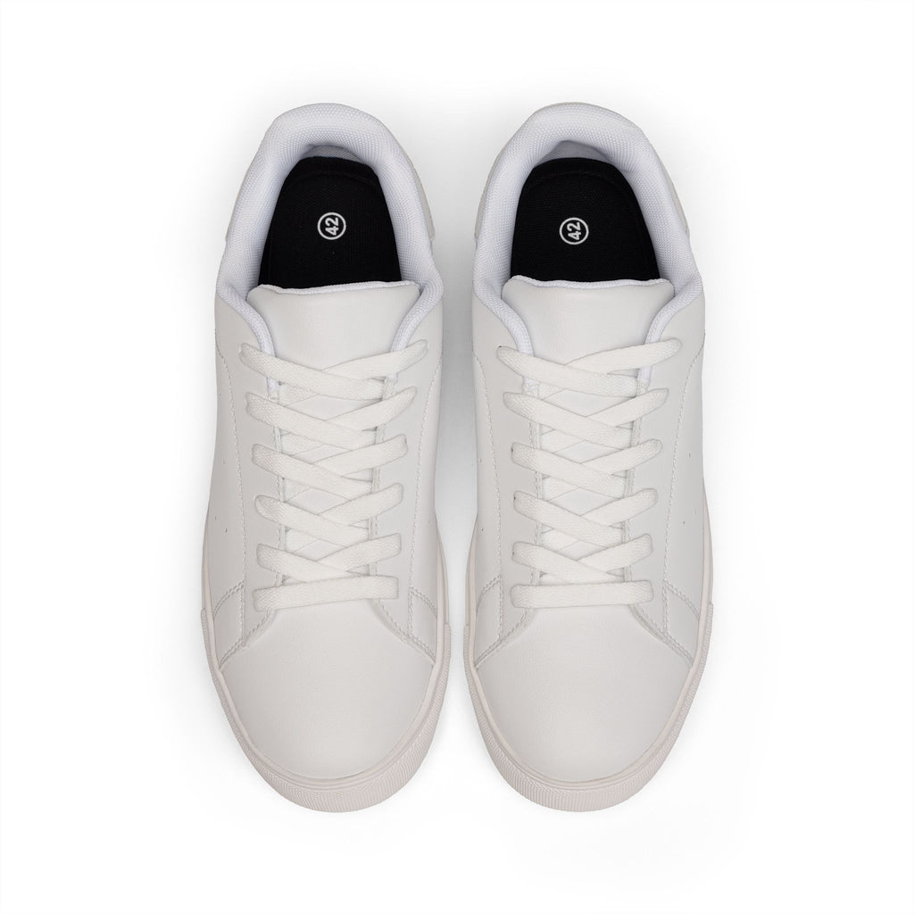 Leather Low-Top Sneakers — Minimal White Men’s Casual Shoes