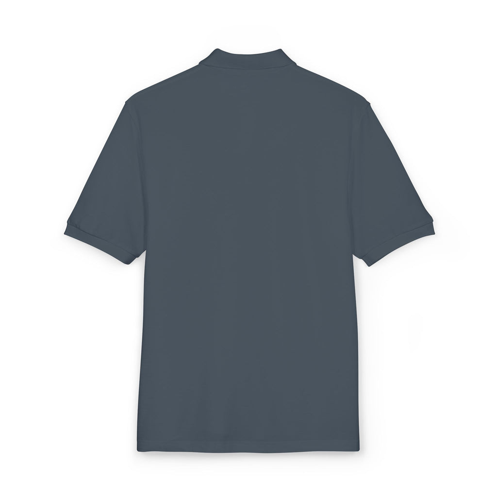 Embroidered Monogram Cross Polo Shirt – Subtle Gothic Logo