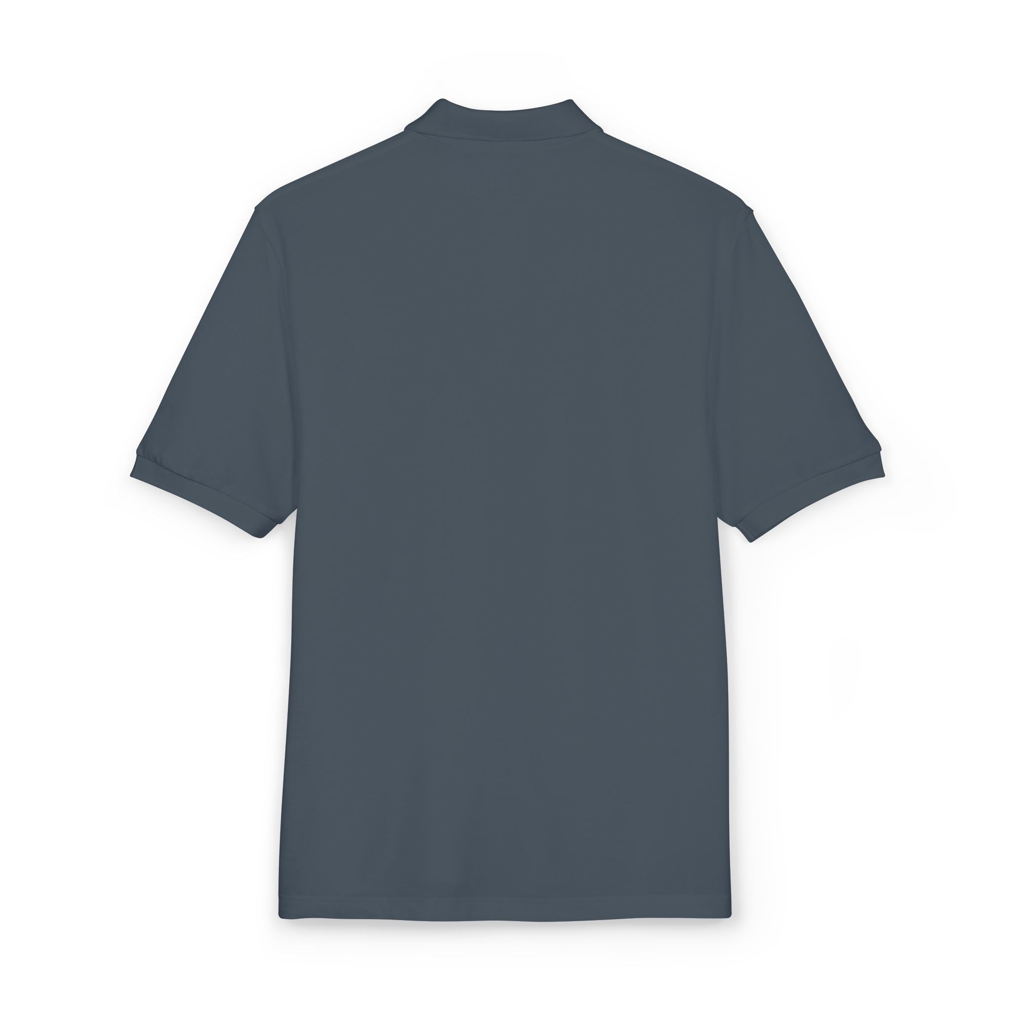 Embroidered Monogram Cross Polo Shirt – Subtle Gothic Logo