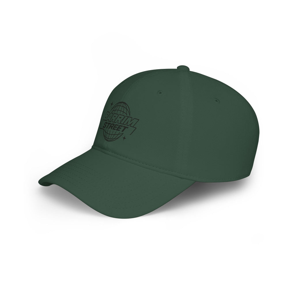 Barrim Street Globe Embroidered Cap — Low Profile Baseball Hat