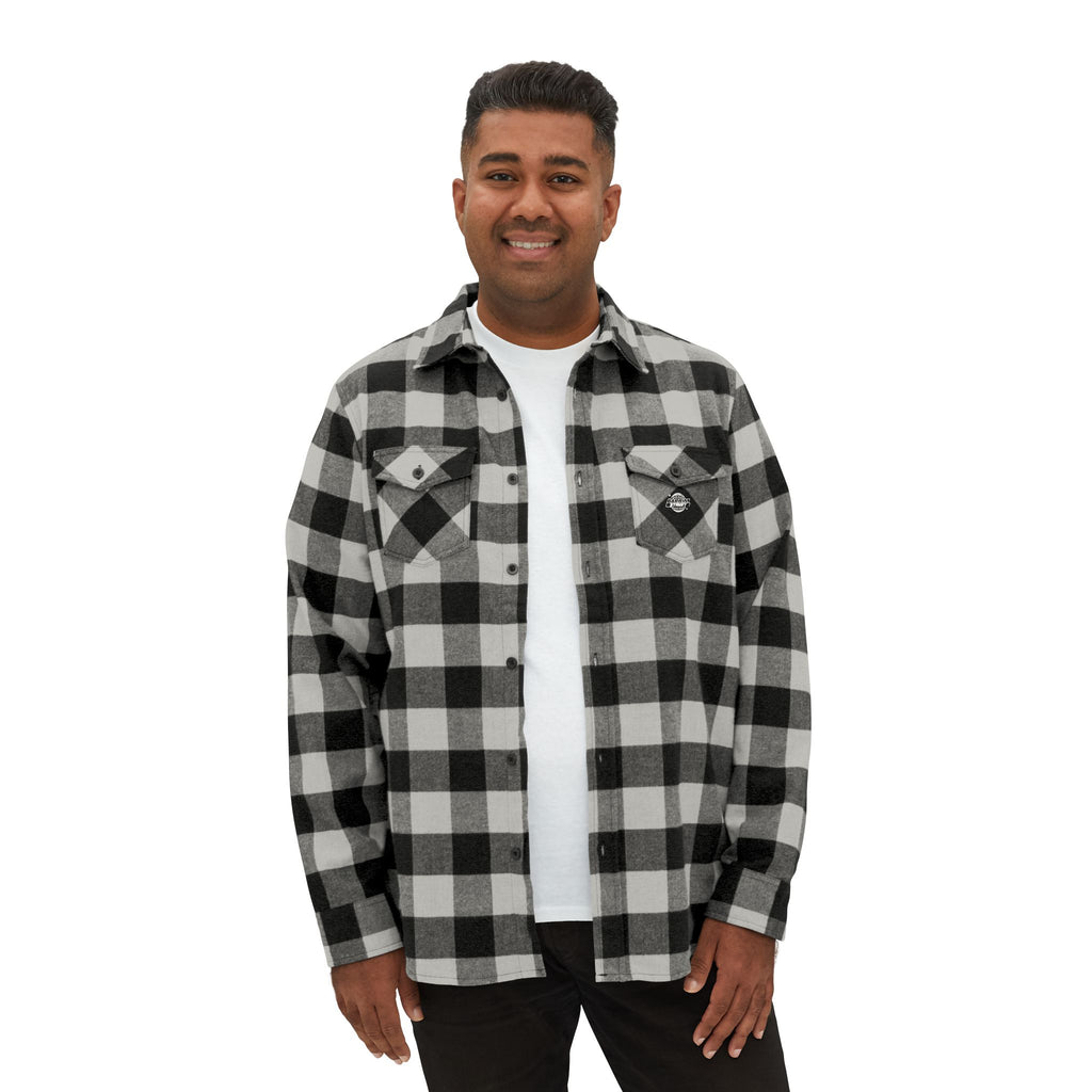 Classic Black & Grey Buffalo Plaid Flannel Shirt