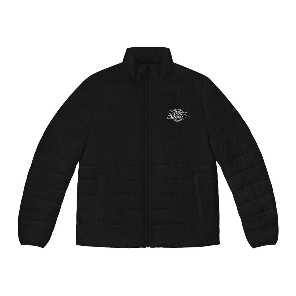 Men's Puffer Jacket — Retro Space Shuttle Logo Quilted Coat