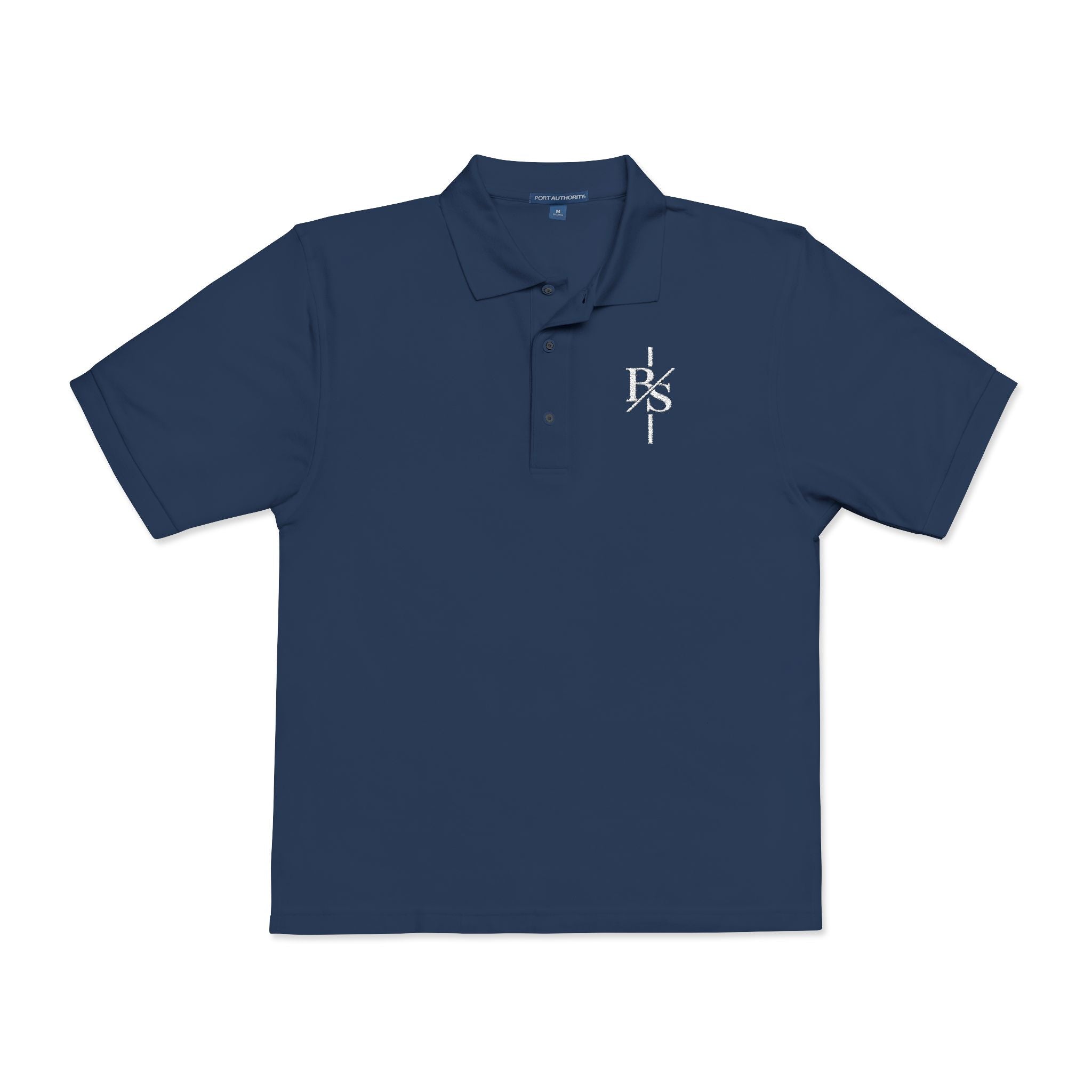 Embroidered Monogram Cross Polo Shirt – Subtle Gothic Logo