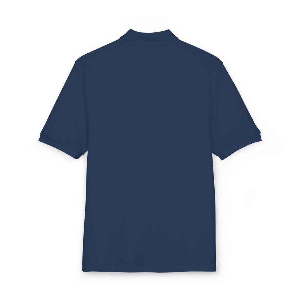 Embroidered Monogram Cross Polo Shirt – Subtle Gothic Logo