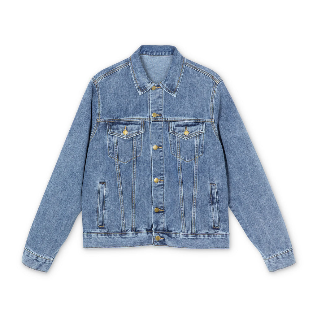 Denim Jacket — Barrim Street Logo Back Print Men’s Jean Jacket