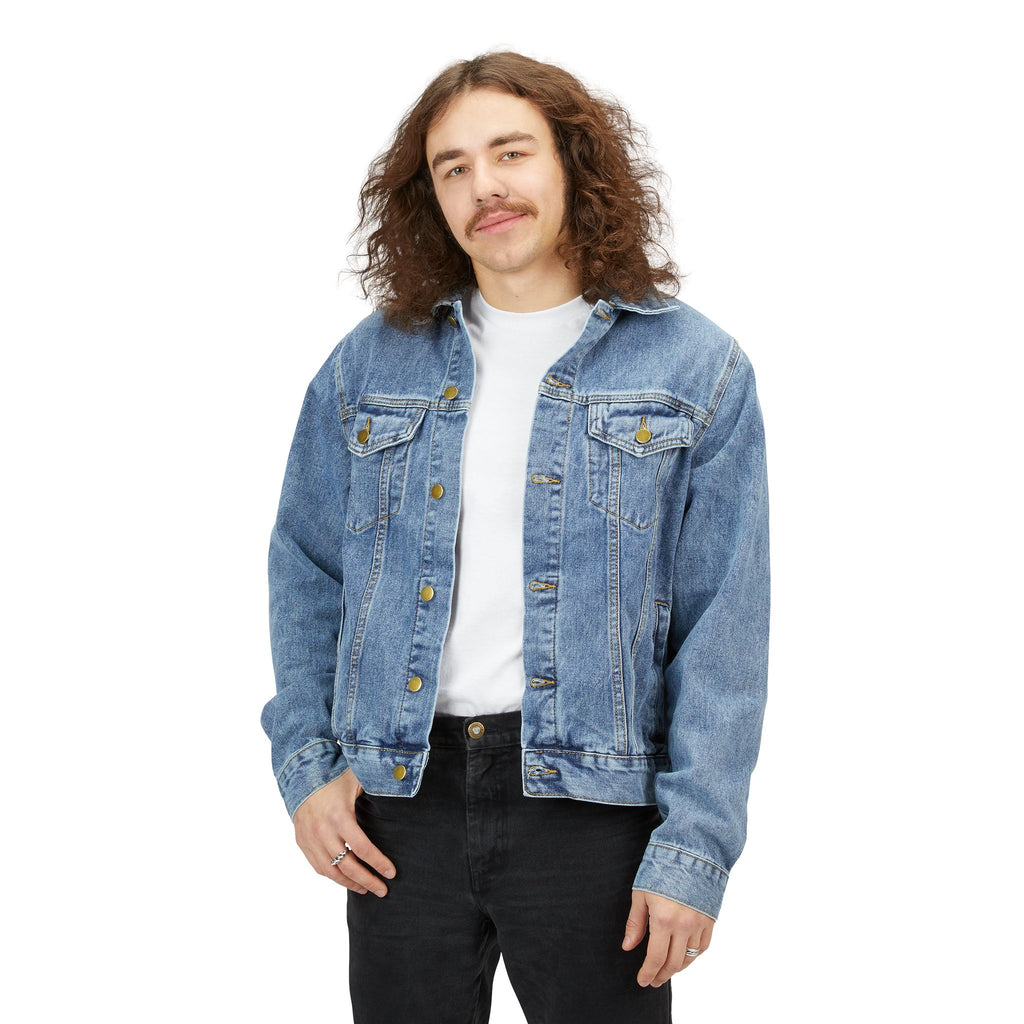 Denim Jacket — Barrim Street Logo Back Print Men’s Jean Jacket