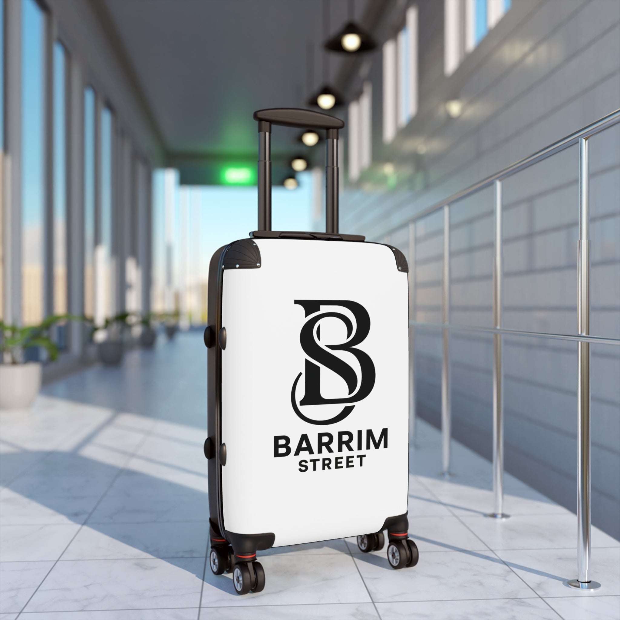 Barrim Street Globe Carry-On Suitcase — Retro Travel Logo Luggage