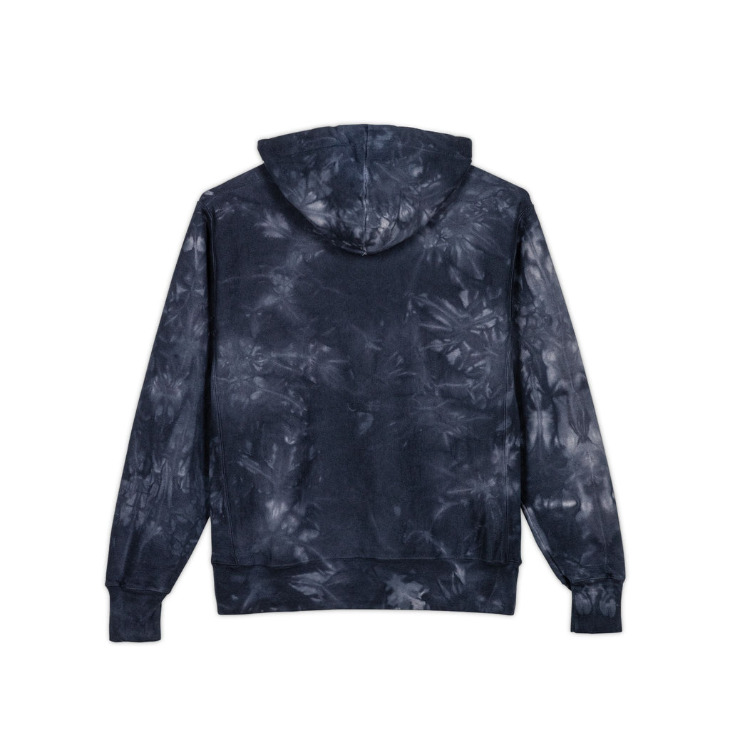 Embroidered Black Tie-Dye Hoodie - Champion Style