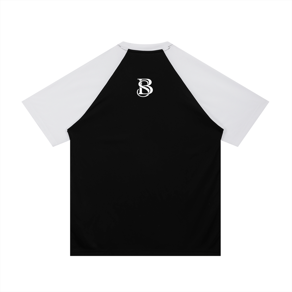 Barrim Street BS Core Tee,Minimal Streetwear Premium Urb,Premium Urban Fashion Raglan S,Modern Street Style Independen,lack and White Tee Unisex Stre