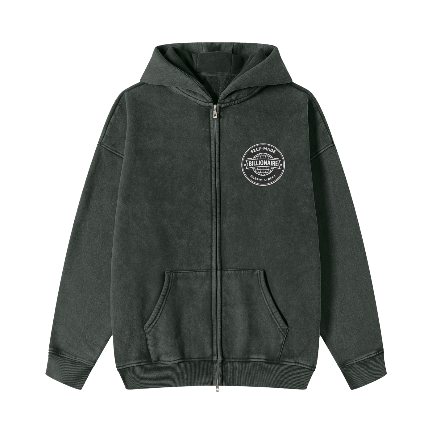 streetwear hoodie 	•	self made,billionaire mindset 	•	urban f,barrim street 	•	zip hoodie me,unisex hoodie 	•	luxury street,hustle wear 	•	black hoodie 	•