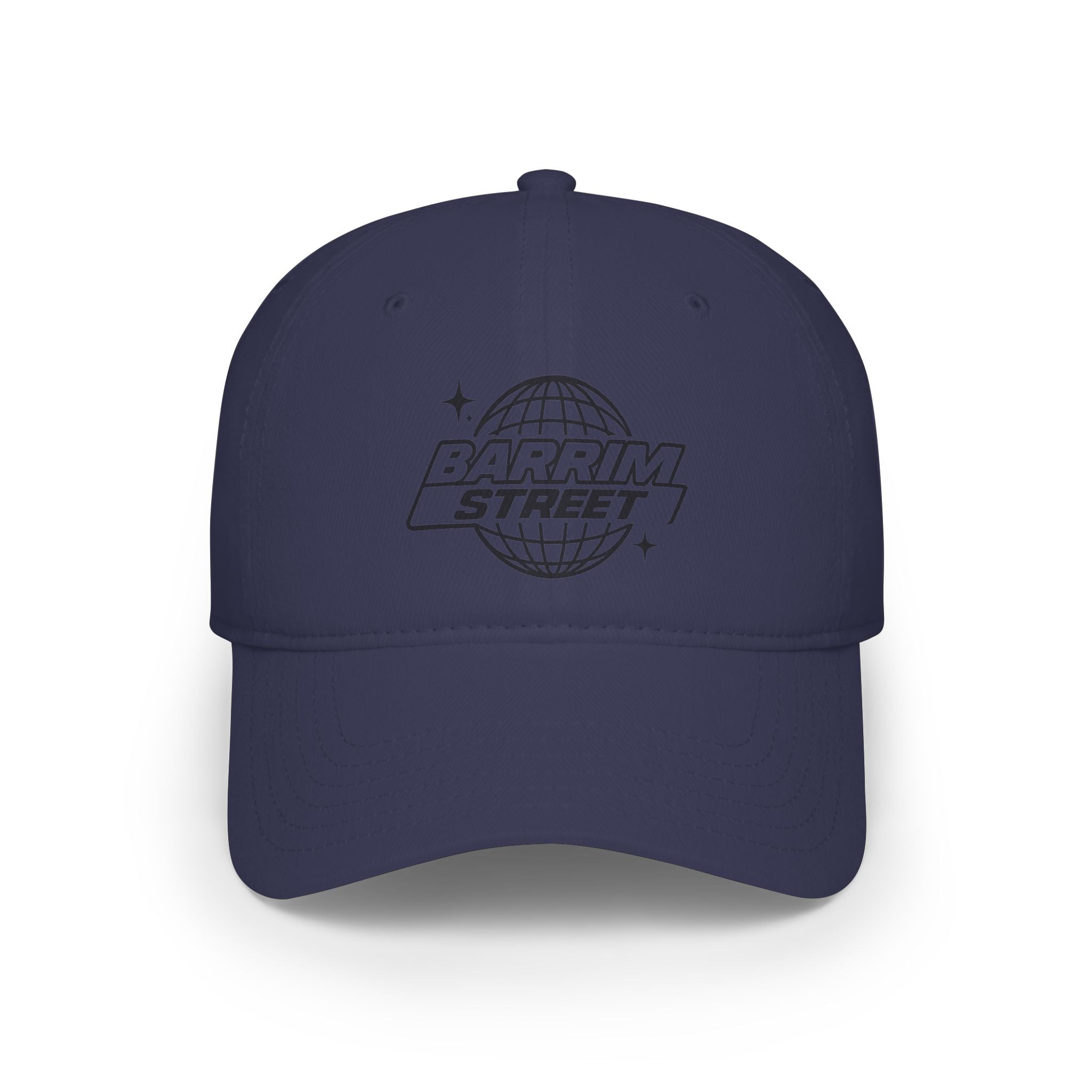 Barrim Street Globe Embroidered Cap — Low Profile Baseball Hat