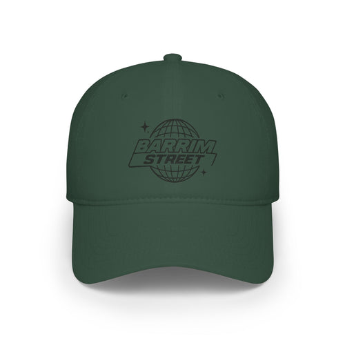 Barrim Street Globe Embroidered Cap — Low Profile Baseball Hat