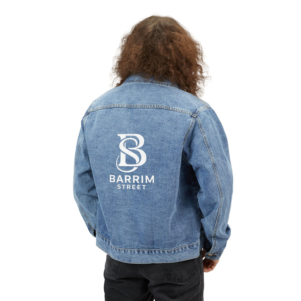 Denim Jacket — Barrim Street Logo Back Print Men’s Jean Jacket