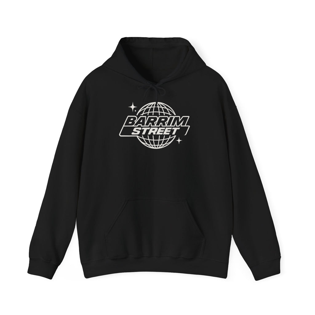 Barrim Street Globe Hoodie — Retro Space Logo Pullover