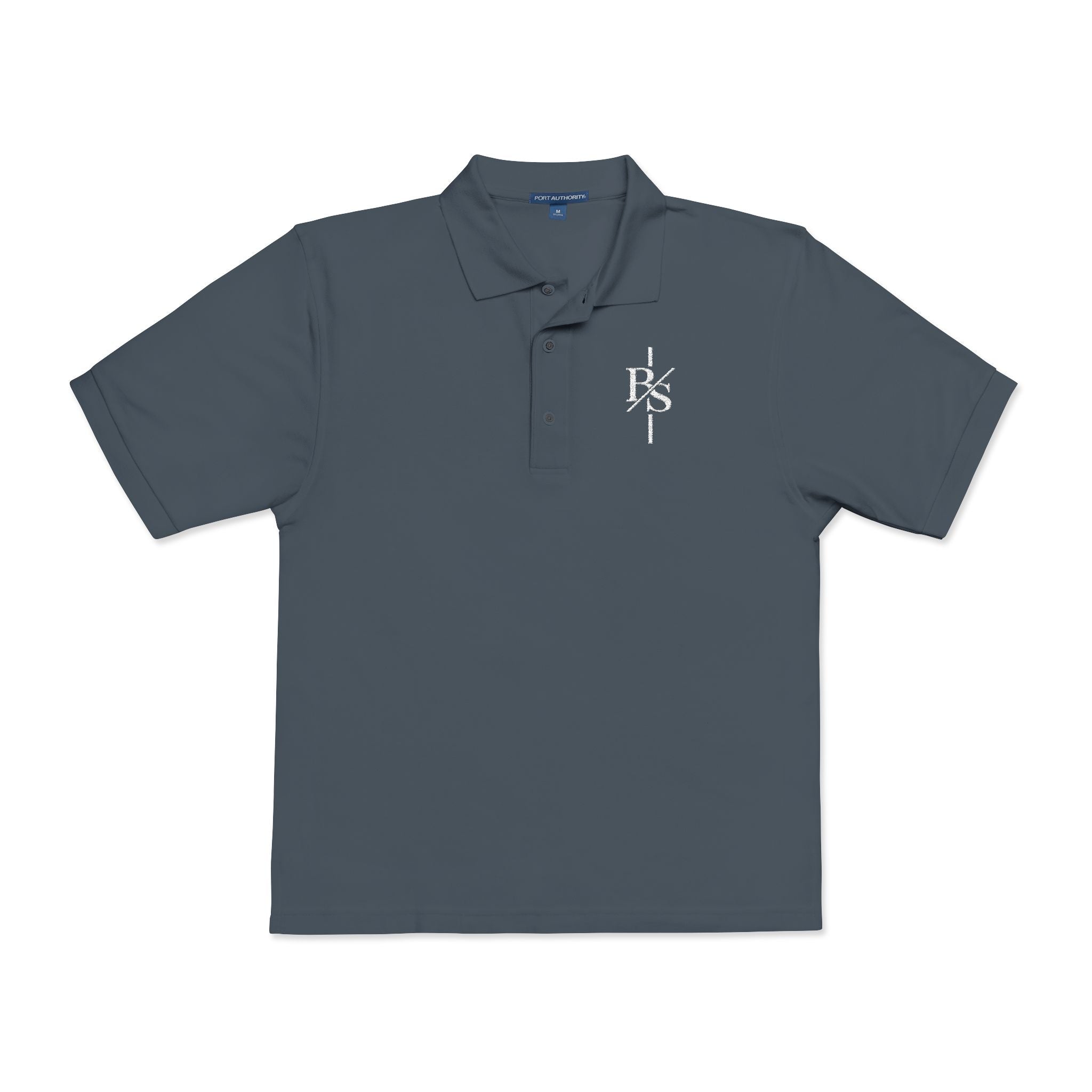 Embroidered Monogram Cross Polo Shirt – Subtle Gothic Logo