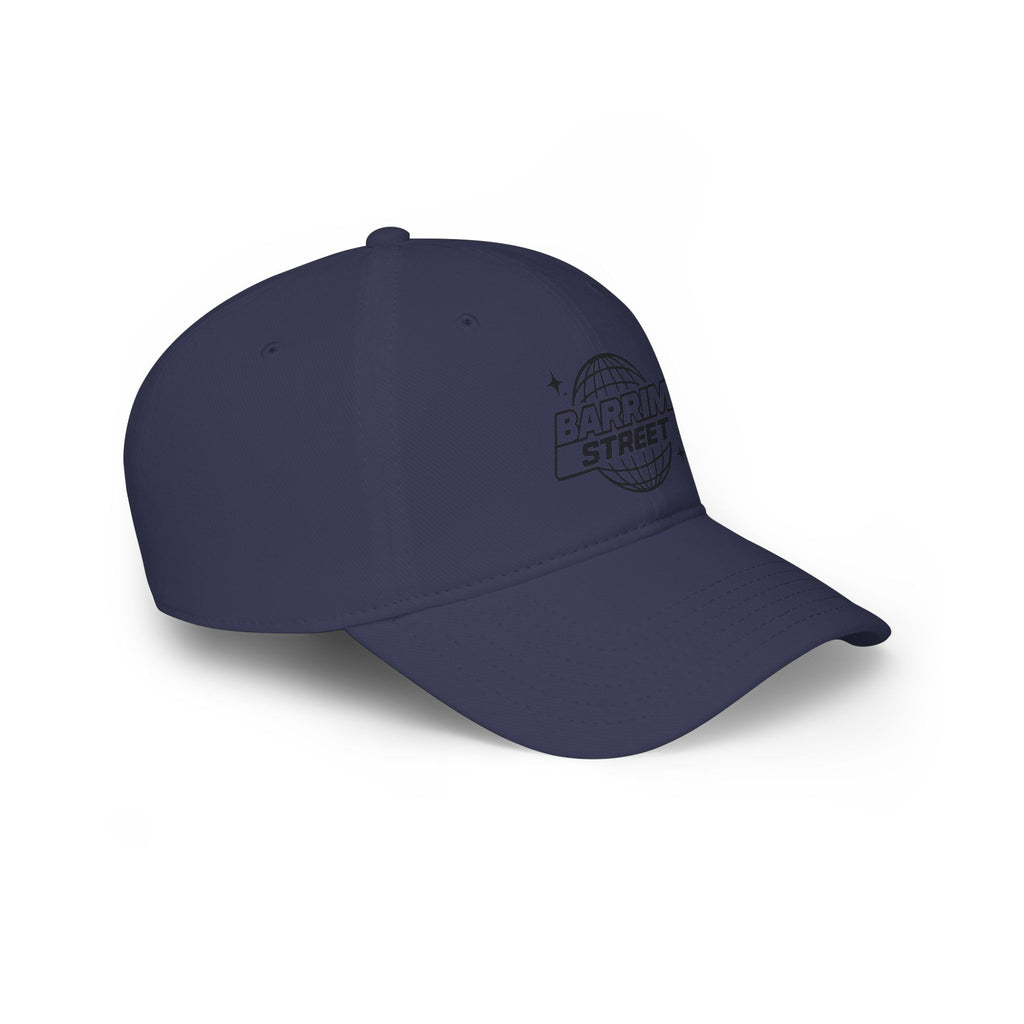 Barrim Street Globe Embroidered Cap — Low Profile Baseball Hat
