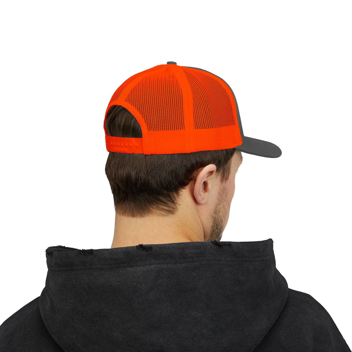 Embroidered 'B' Trucker Cap – Red Snapback Mesh Baseball Hat