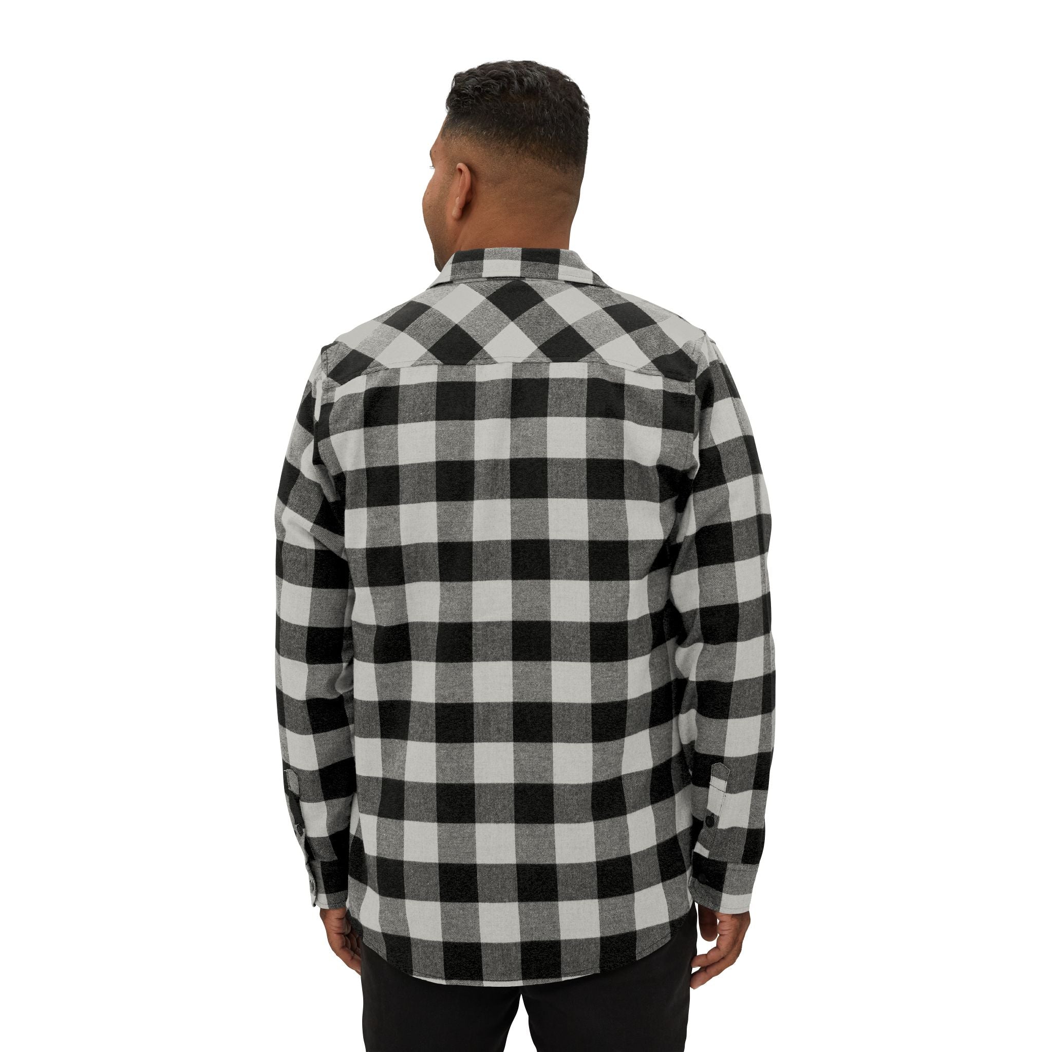 Classic Black & Grey Buffalo Plaid Flannel Shirt