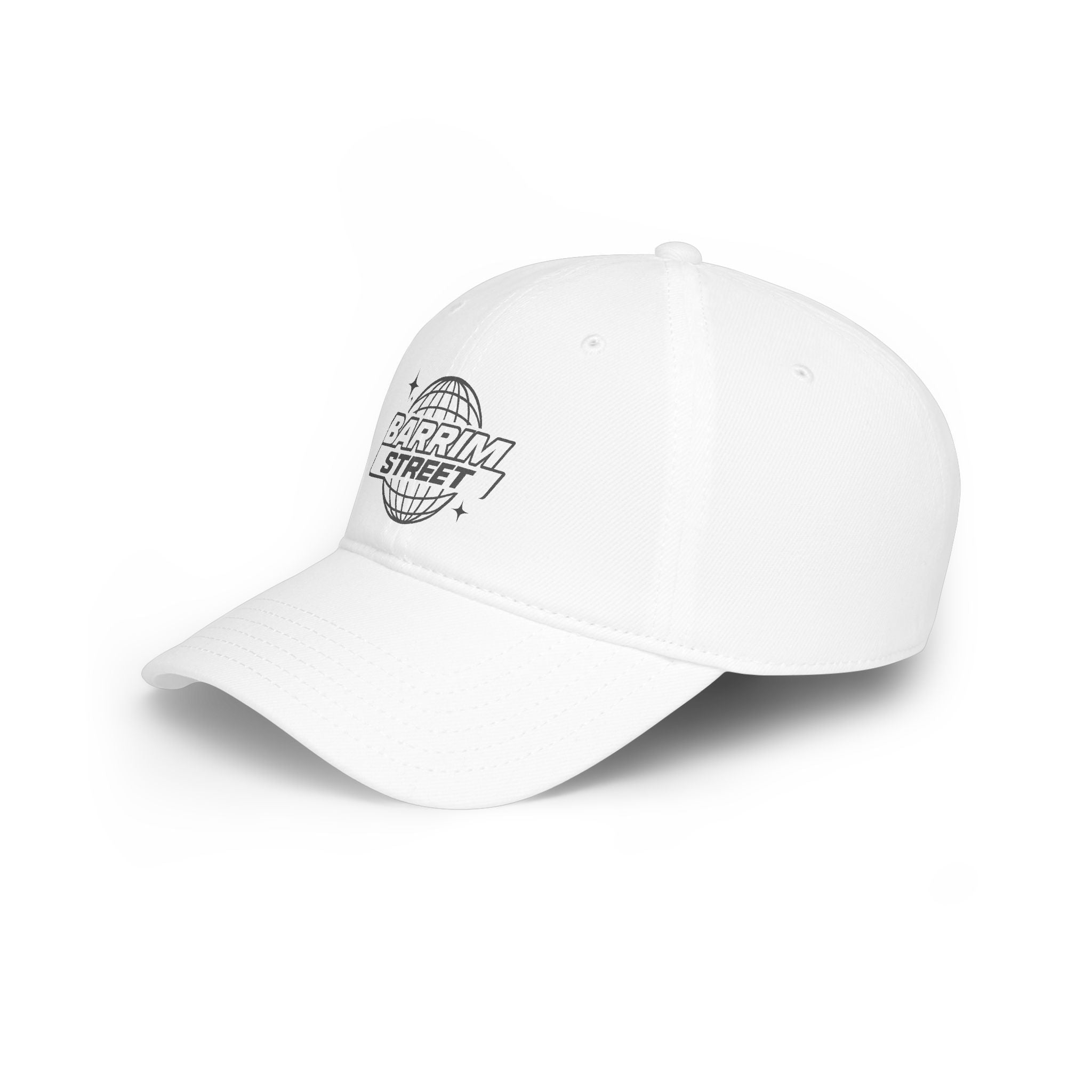 Barrim Street Globe Embroidered Cap — Low Profile Baseball Hat
