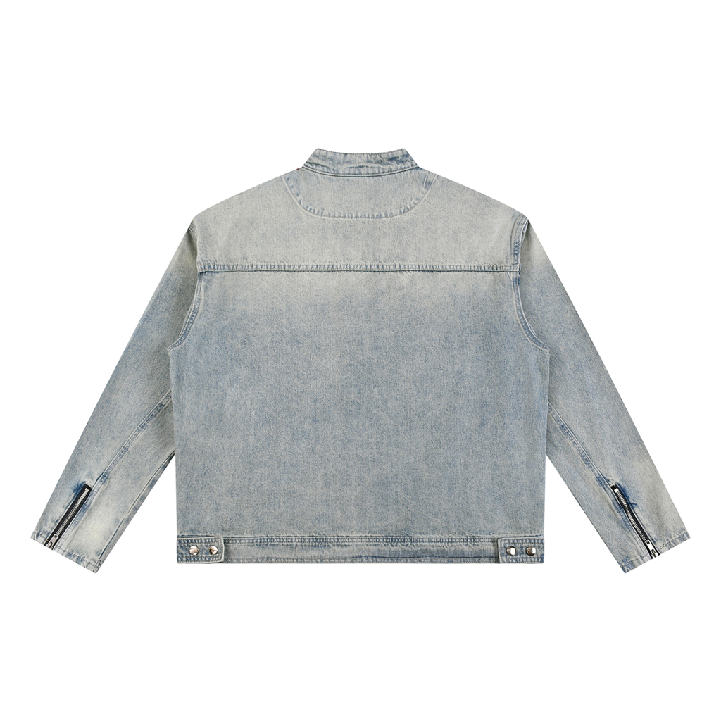 Barrim Street Denim Jacket,Streetwear Jacket Urban Fashio,Minimal Streetwear Premium Den,Minimal Streetwear Premium,Unisex Jacket Hip Hop Fashion,Brush Logo Modern Street Style,Designer Denim Jacket