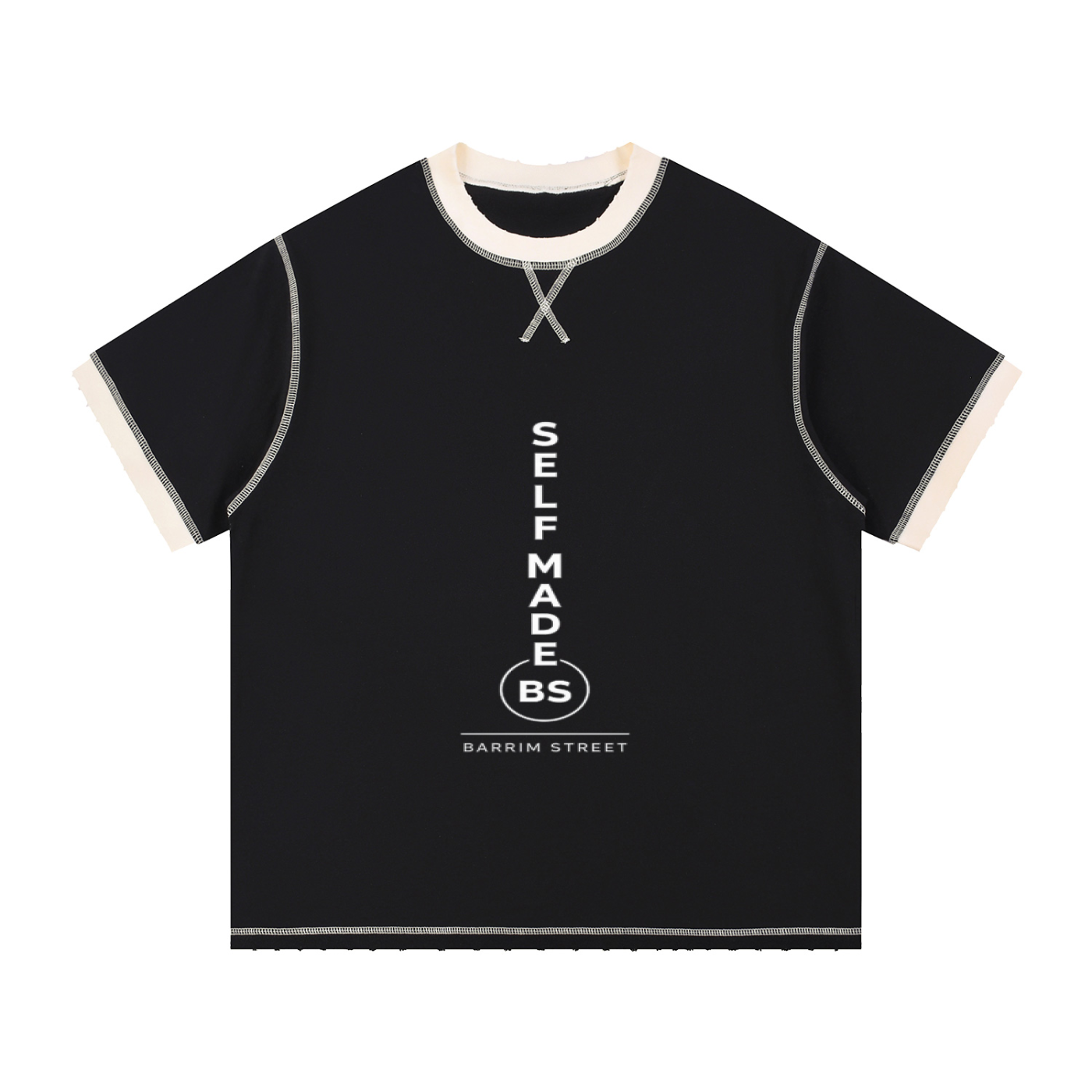 barrim street self made shirt,streetwear shirt urban fashion,urban fashion minimal streetwe,motivational clothing bs logo ,hip hop fashion modern streetw,black streetwear tee urban sty