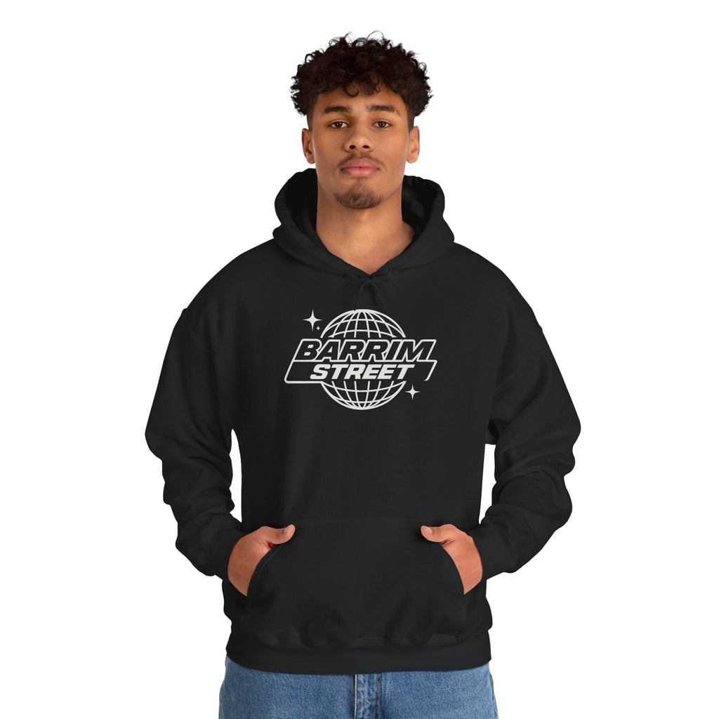 Barrim Street Globe Hoodie — Retro Space Logo Pullover