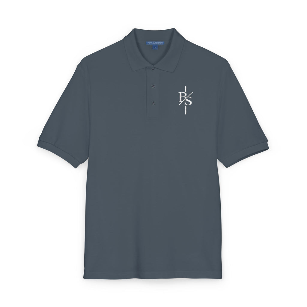 Embroidered Monogram Cross Polo Shirt – Subtle Gothic Logo