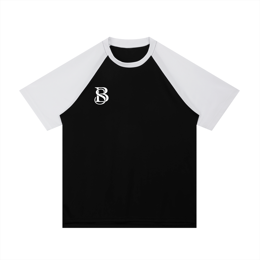 Barrim Street BS Core Tee,Minimal Streetwear Premium Urb,Premium Urban Fashion Raglan S,Modern Street Style Independen,lack and White Tee Unisex Stre